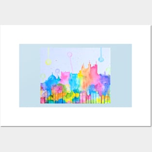 Lyon City - Colorful Skyline Posters and Art